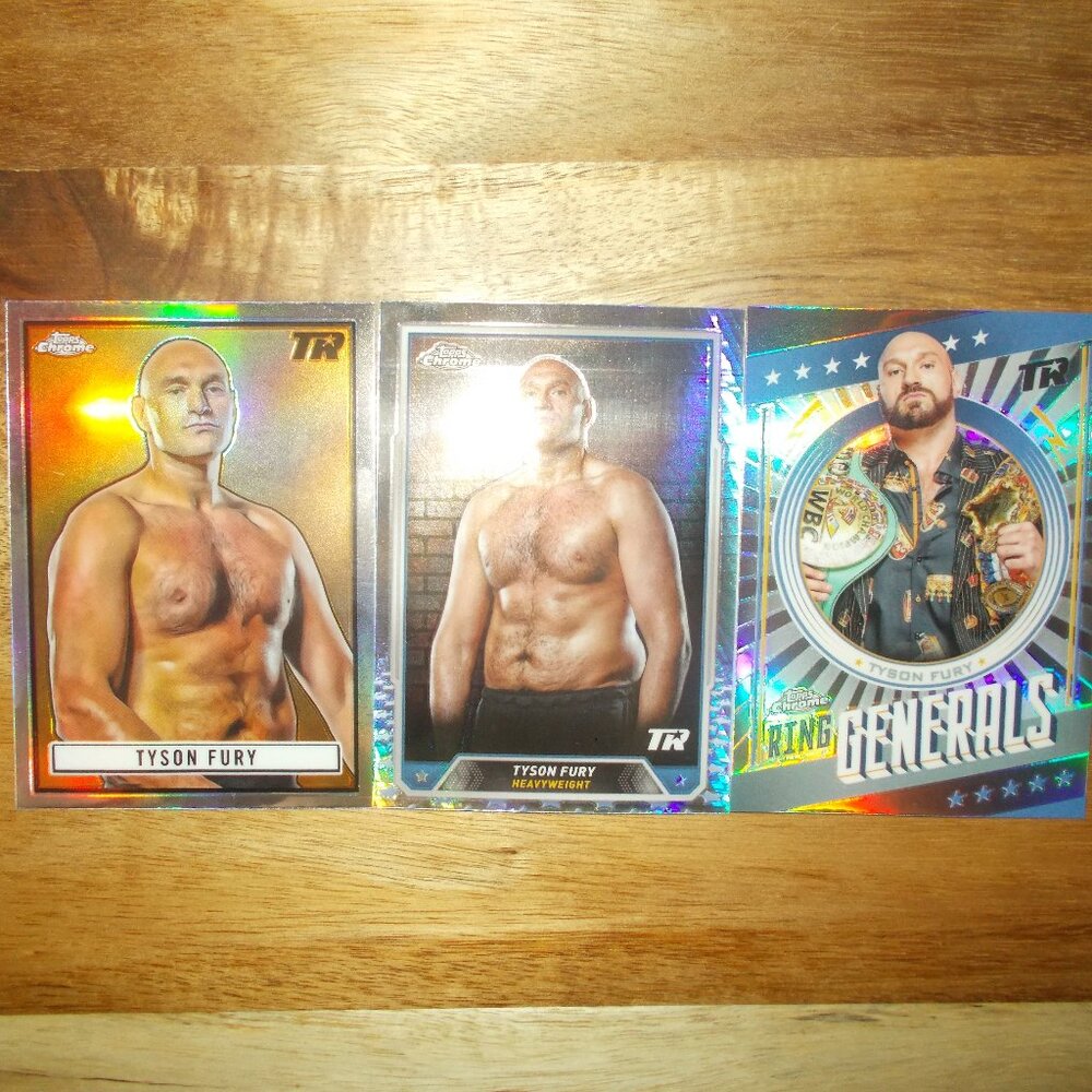 Tyson Fury LOT 2024 Topps Chrome Boxing Refractor Ring General Insert 3 Cards